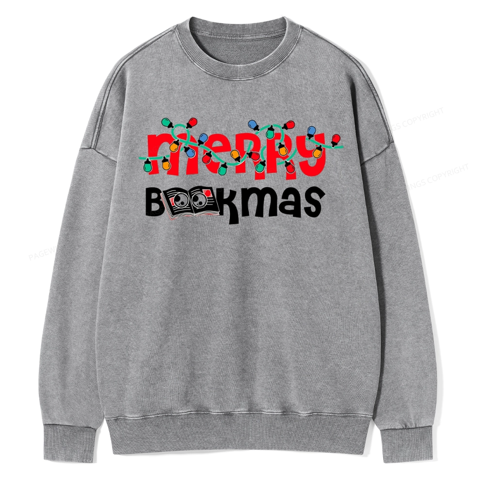 Pagewings Christmas Book Unisex Washed Sweatshirt