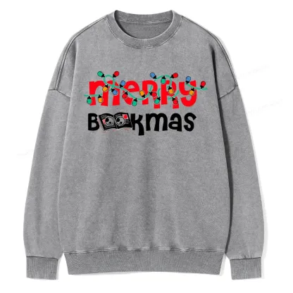 Pagewings Christmas Book Unisex Washed Sweatshirt