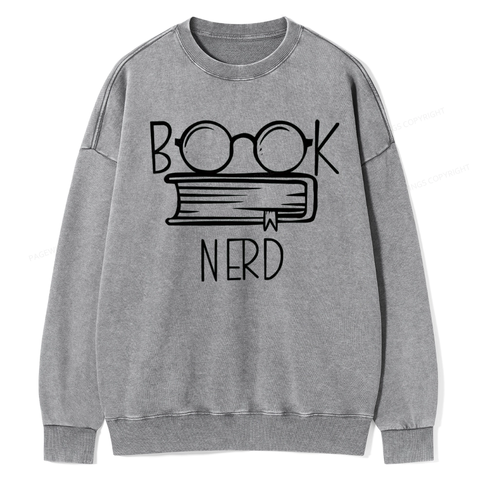 Pagewings Book Nerd Unisex Washed Sweatshirt