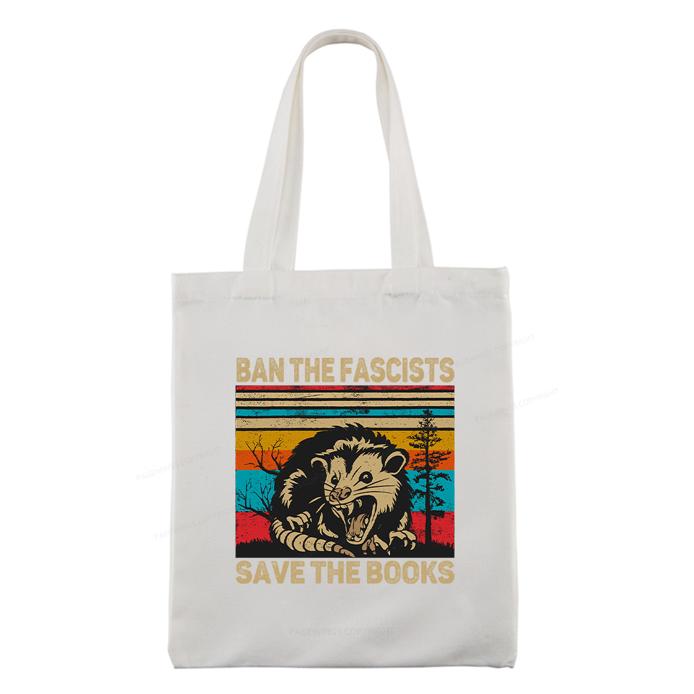 Pagewings Ban The Fascists Save The Books Tote Bag