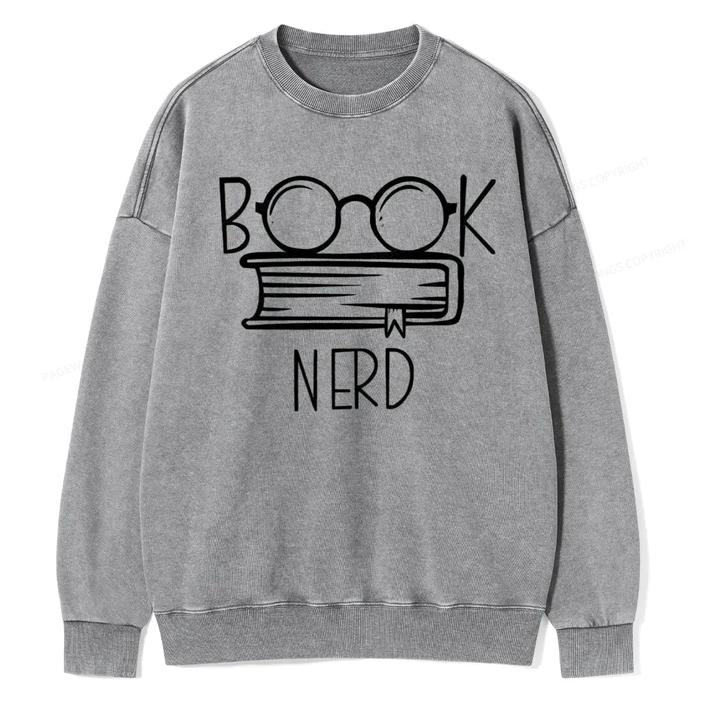Pagewings Book Nerd Unisex Washed Sweatshirt