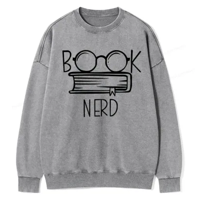 Pagewings Book Nerd Unisex Washed Sweatshirt