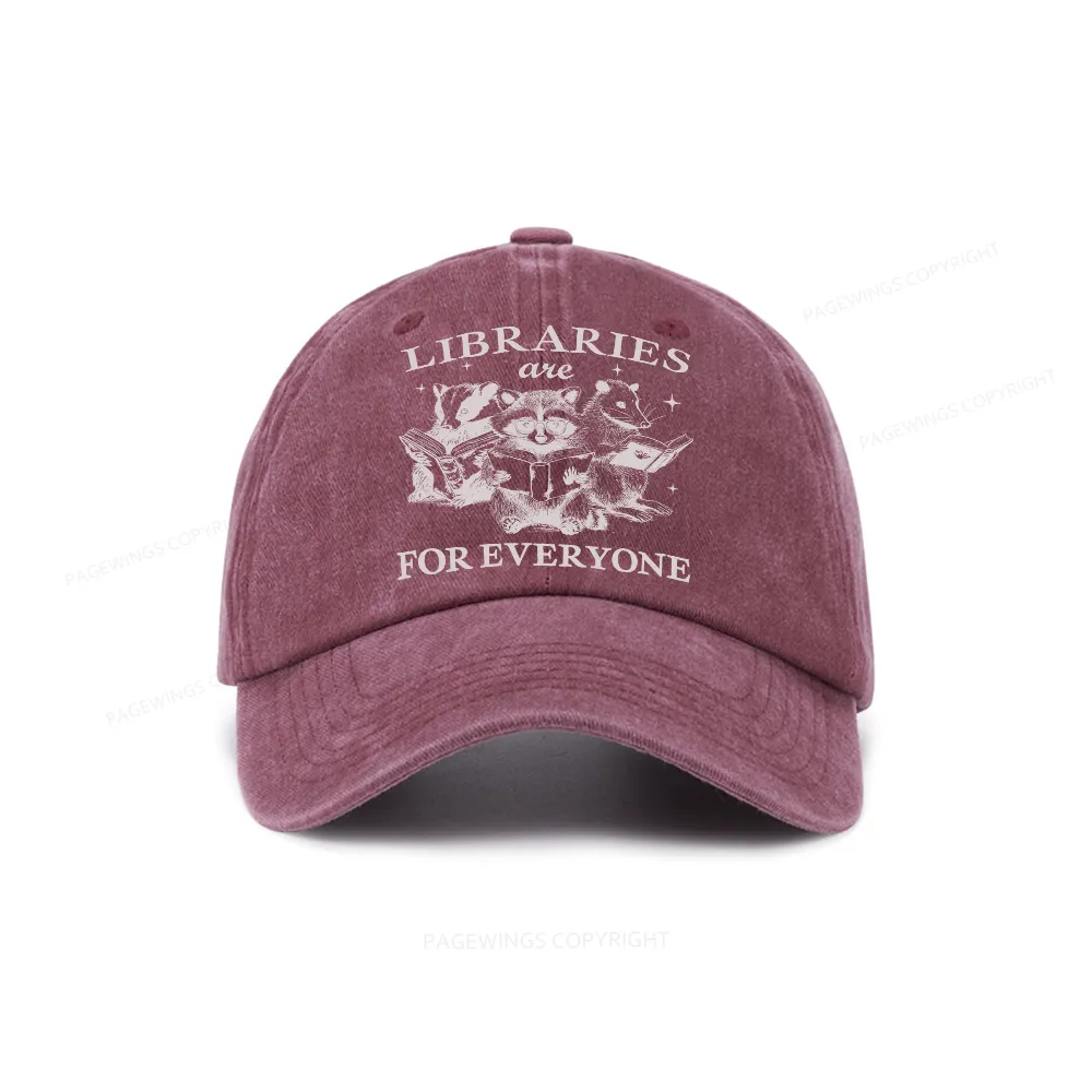 Pagewings Libraries Are For Everyone Washed Cap