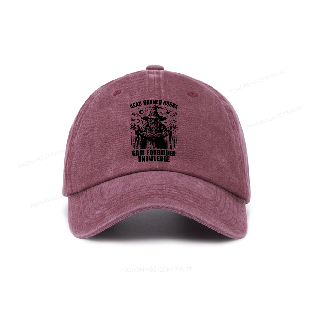 Pagewings Read Banned Books Gain Forbidden Knowledge Washed Cap