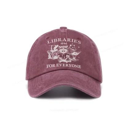 Pagewings Libraries Are For Everyone Washed Cap