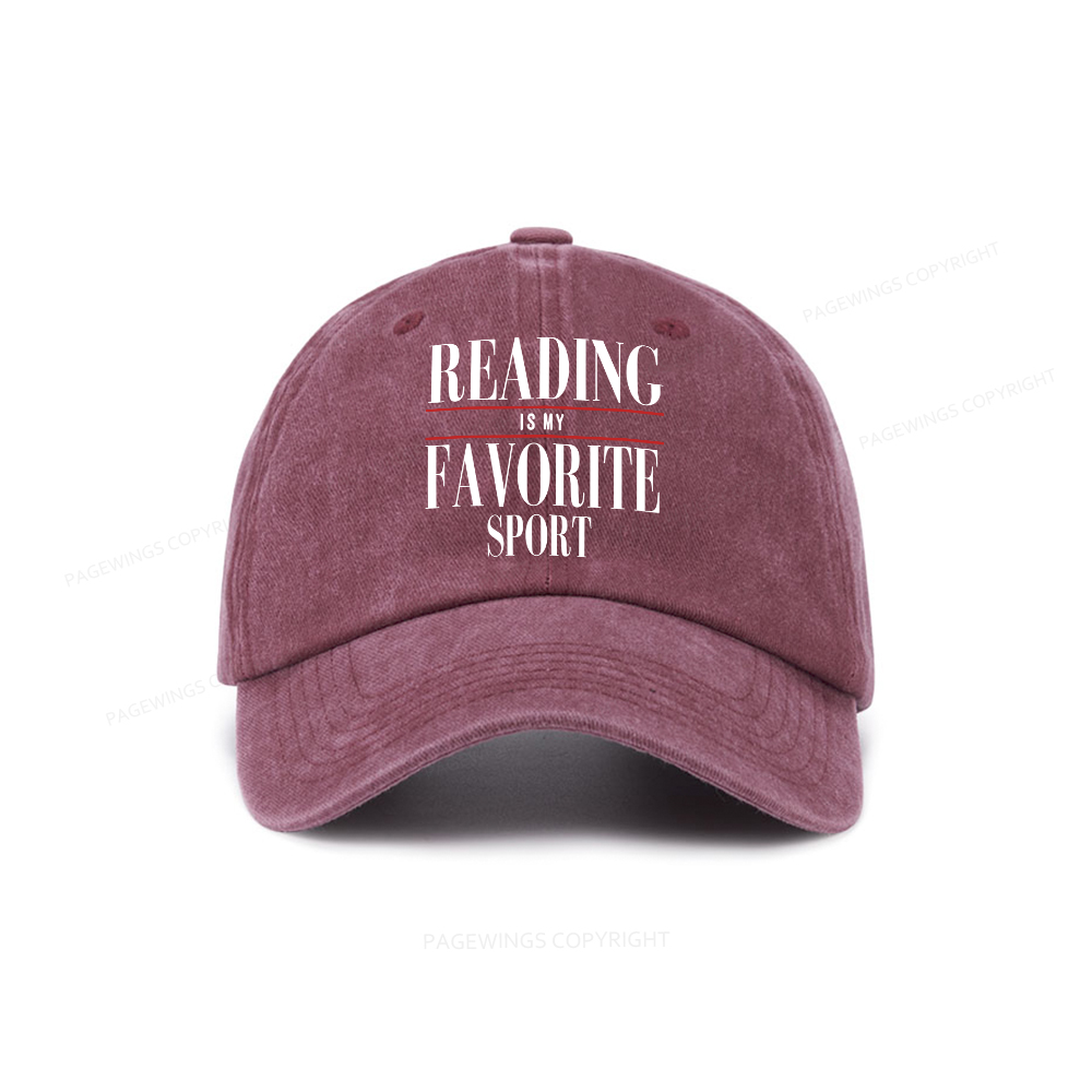 Pagewings Reading Is My Favorite Sport Washed Cap
