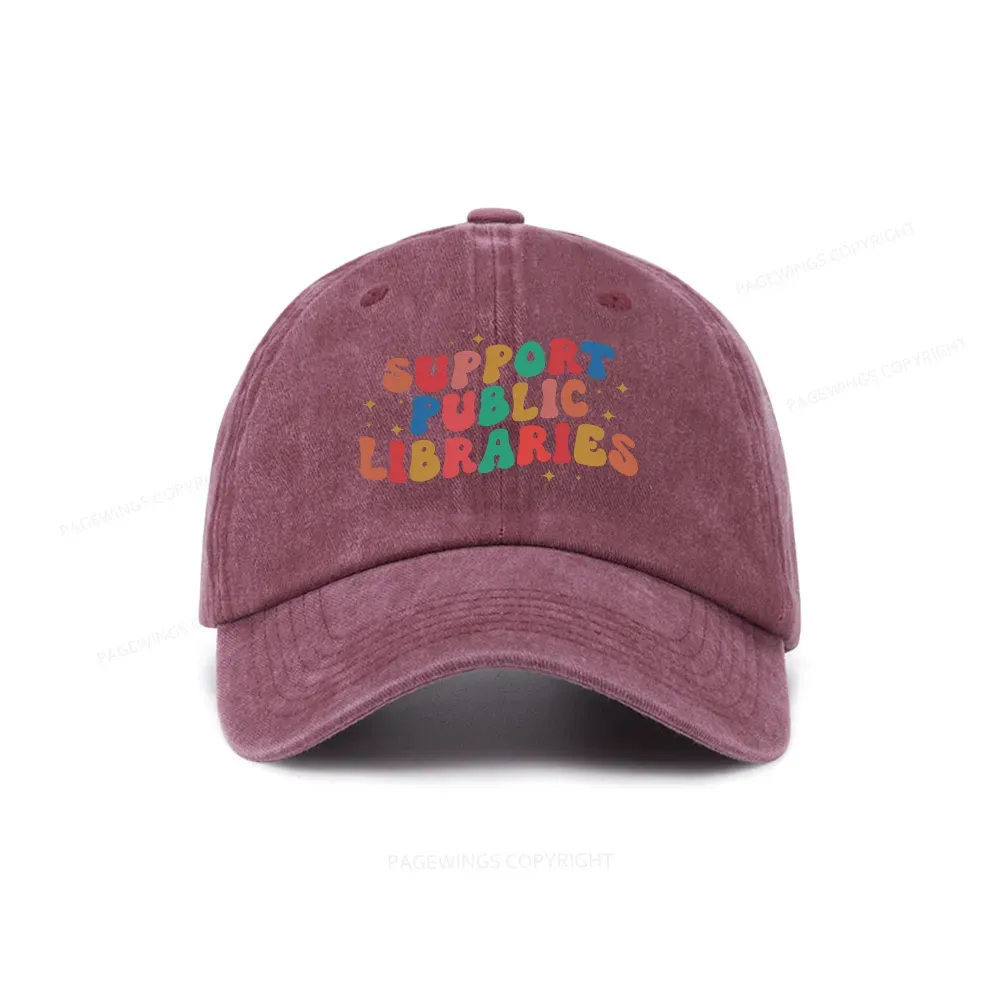 Pagewings Public Library Sweatshirt Washed Cap