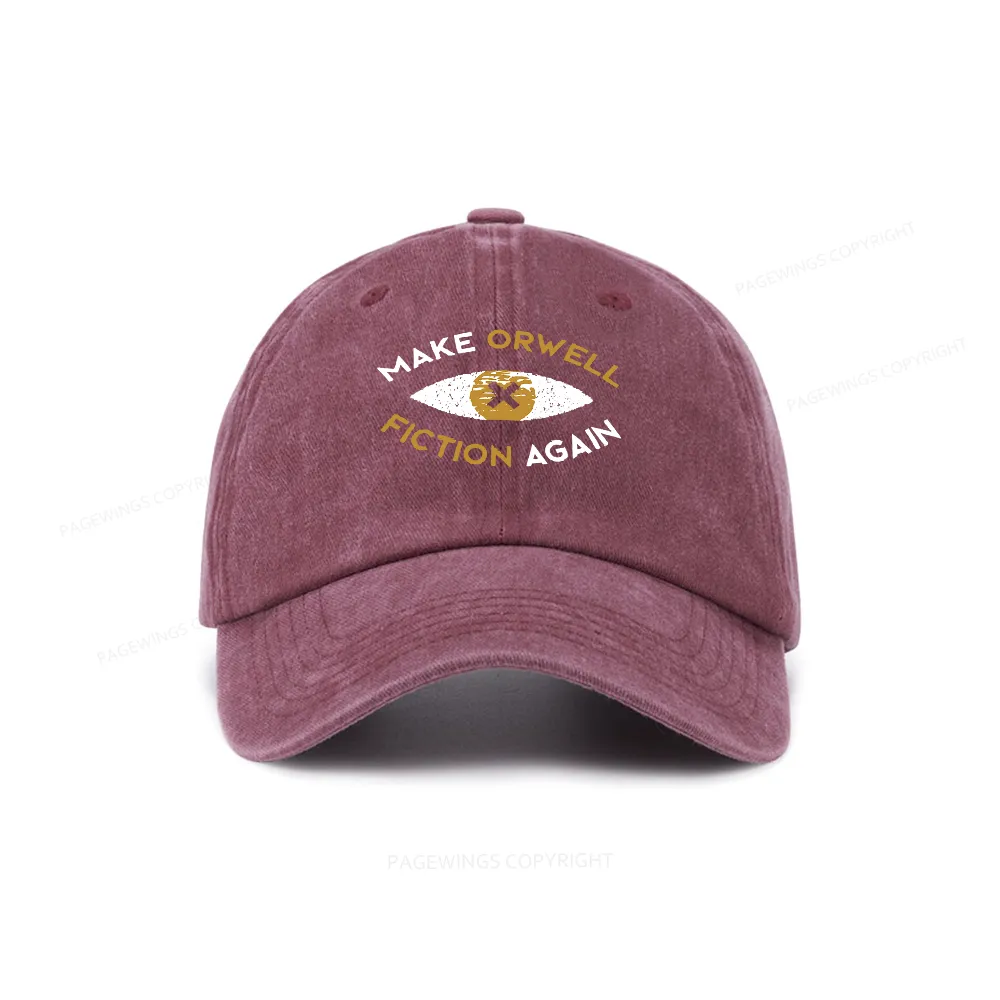 Pagewings Make Orwell Fiction Again - Dystopian Literature Philosophy Washed Cap
