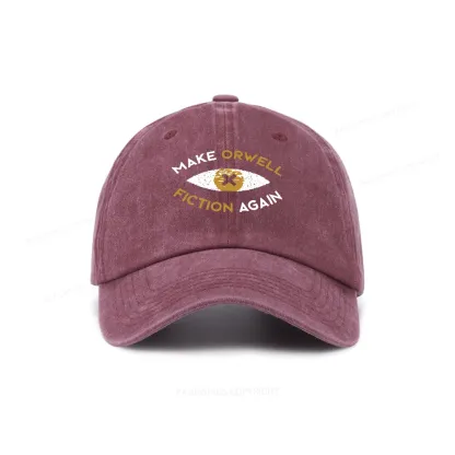 Pagewings Make Orwell Fiction Again - Dystopian Literature Philosophy Washed Cap