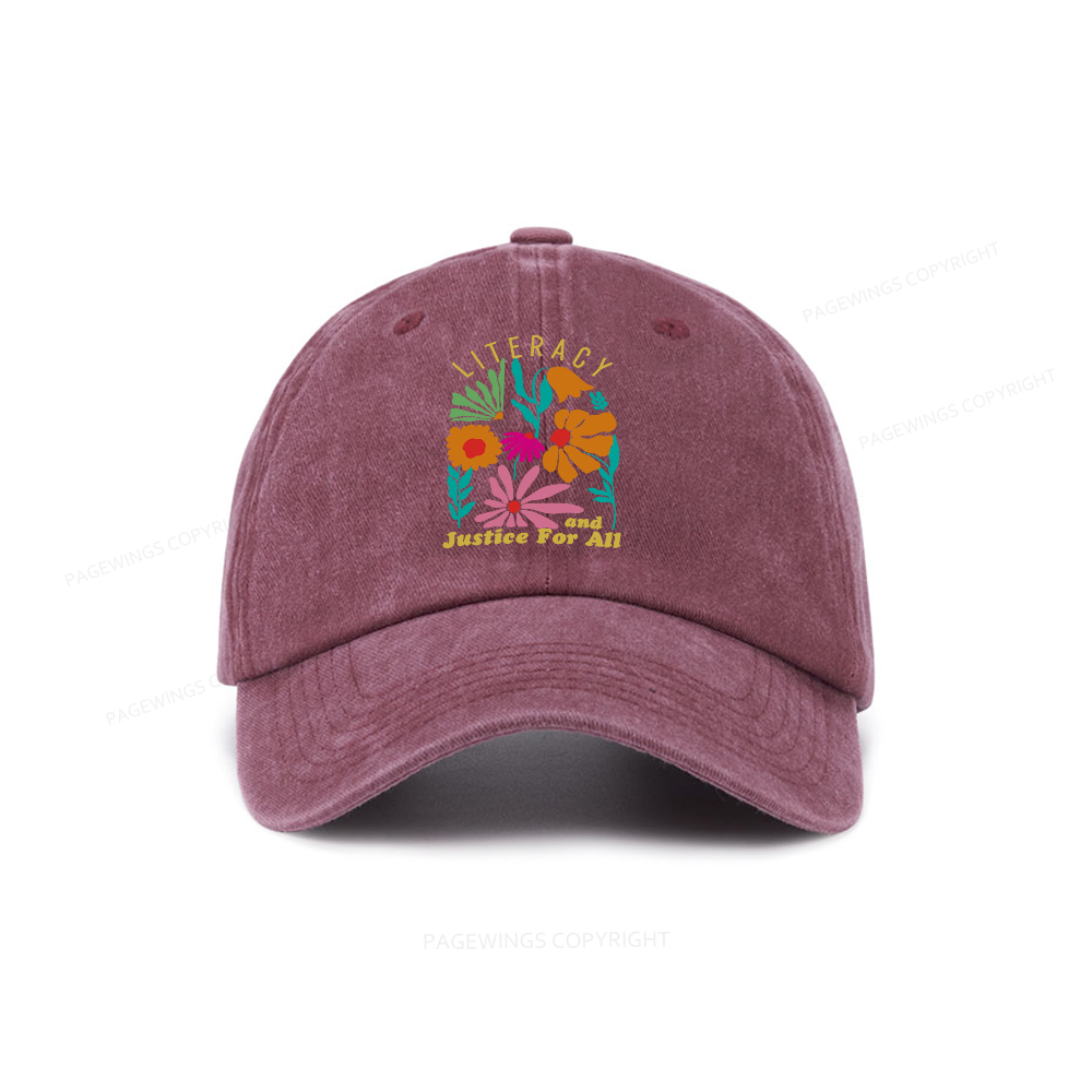 Pagewings Literacy and Justice for All Washed Cap
