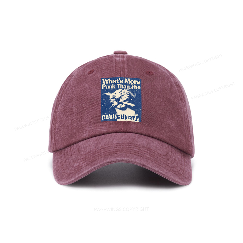 Pagewings What's More Punk Than The Public Library Washed Cap