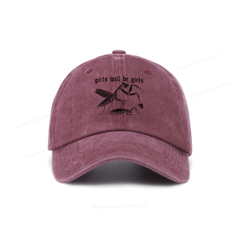 Pagewings Girls Will Be Girls Washed Cap