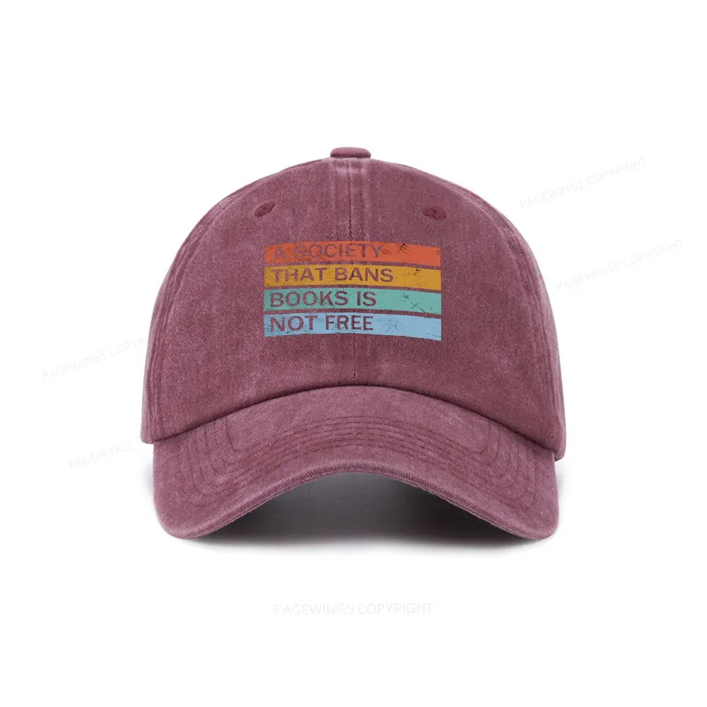 Pagewings Banned Books Shirt, Read Banned Books Washed Cap