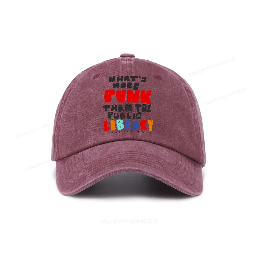 Pagewings What's More Punk Than The Public Library Washed Cap