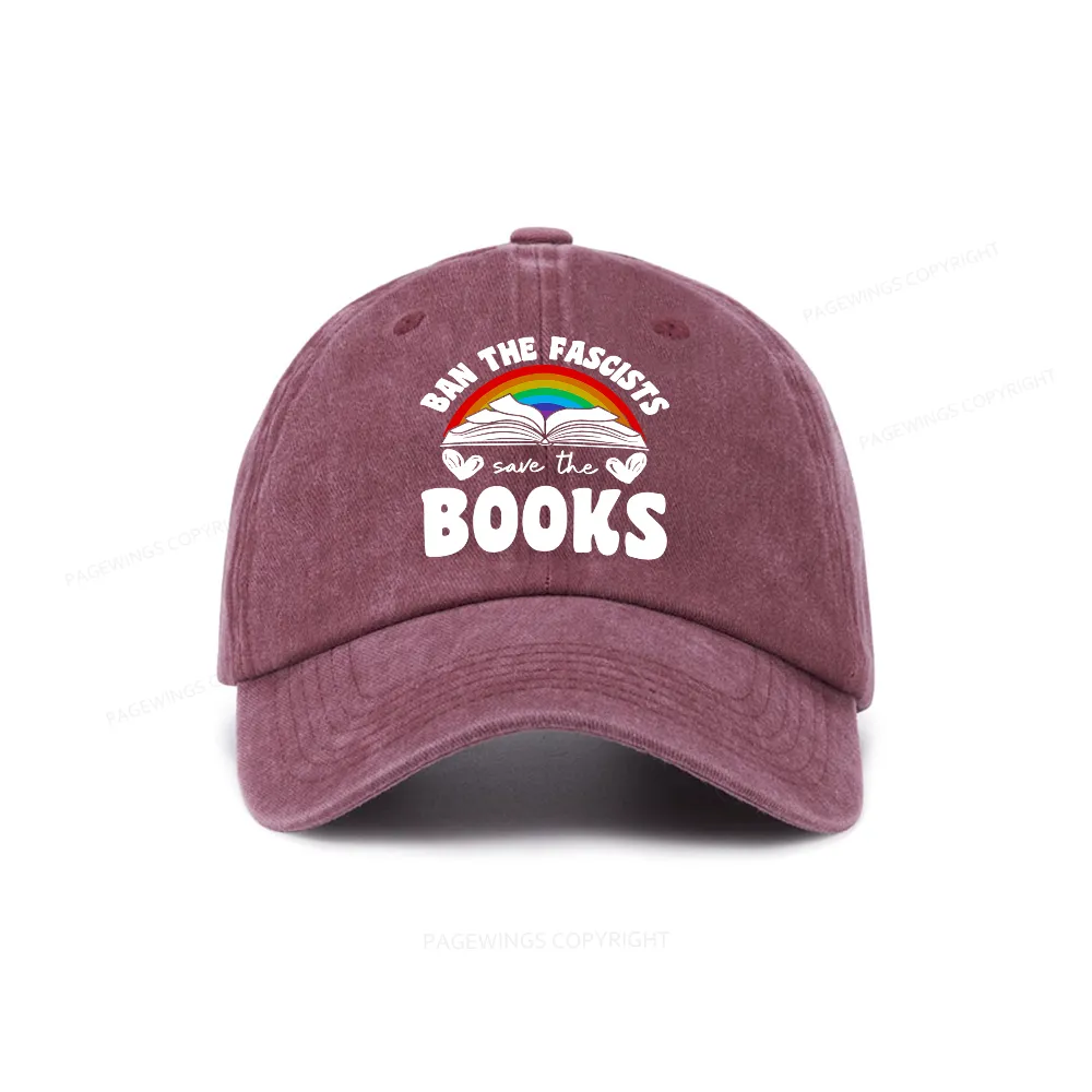 Pagewings Banned books Washed Cap