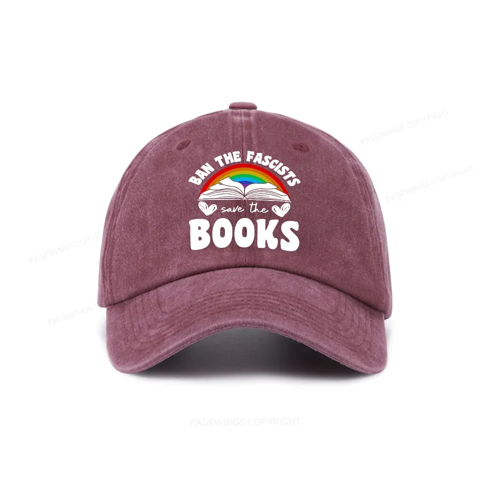Pagewings Banned books Washed Cap