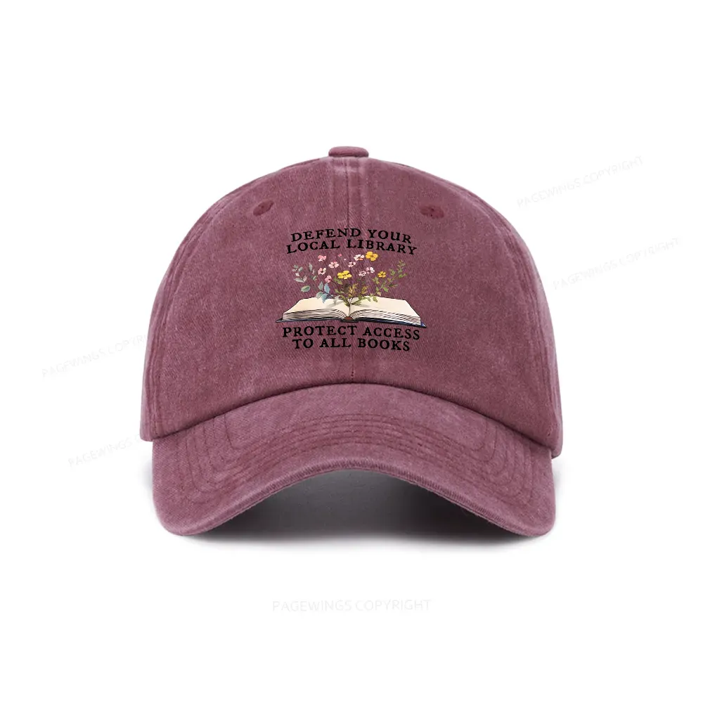 Pagewings Books Save Lives Protect Libraries Washed Cap
