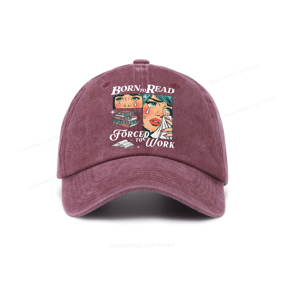 Pagewings Born To Read Bookish Washed Cap