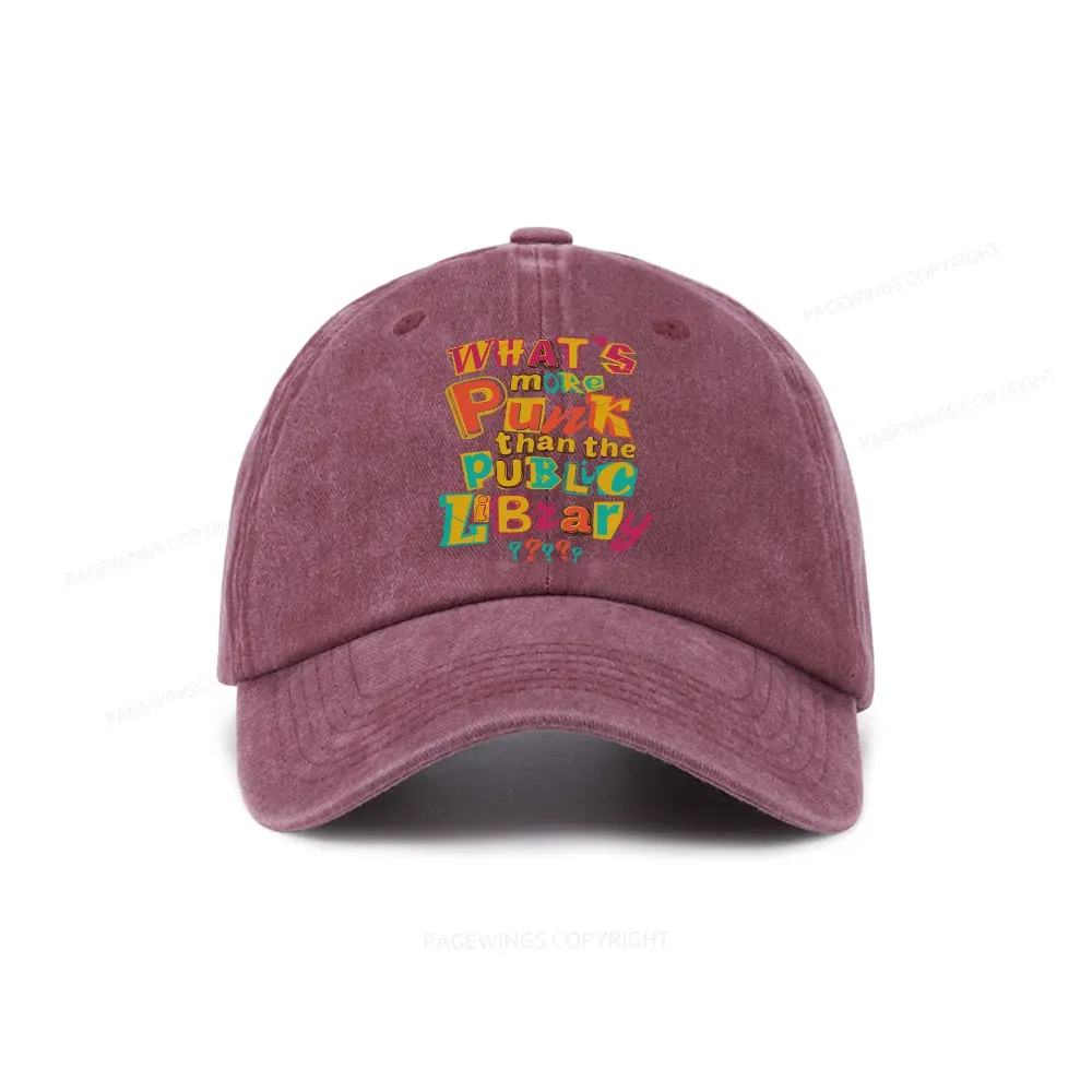 Pagewings What’s More Punk Than The Public Library Washed Cap