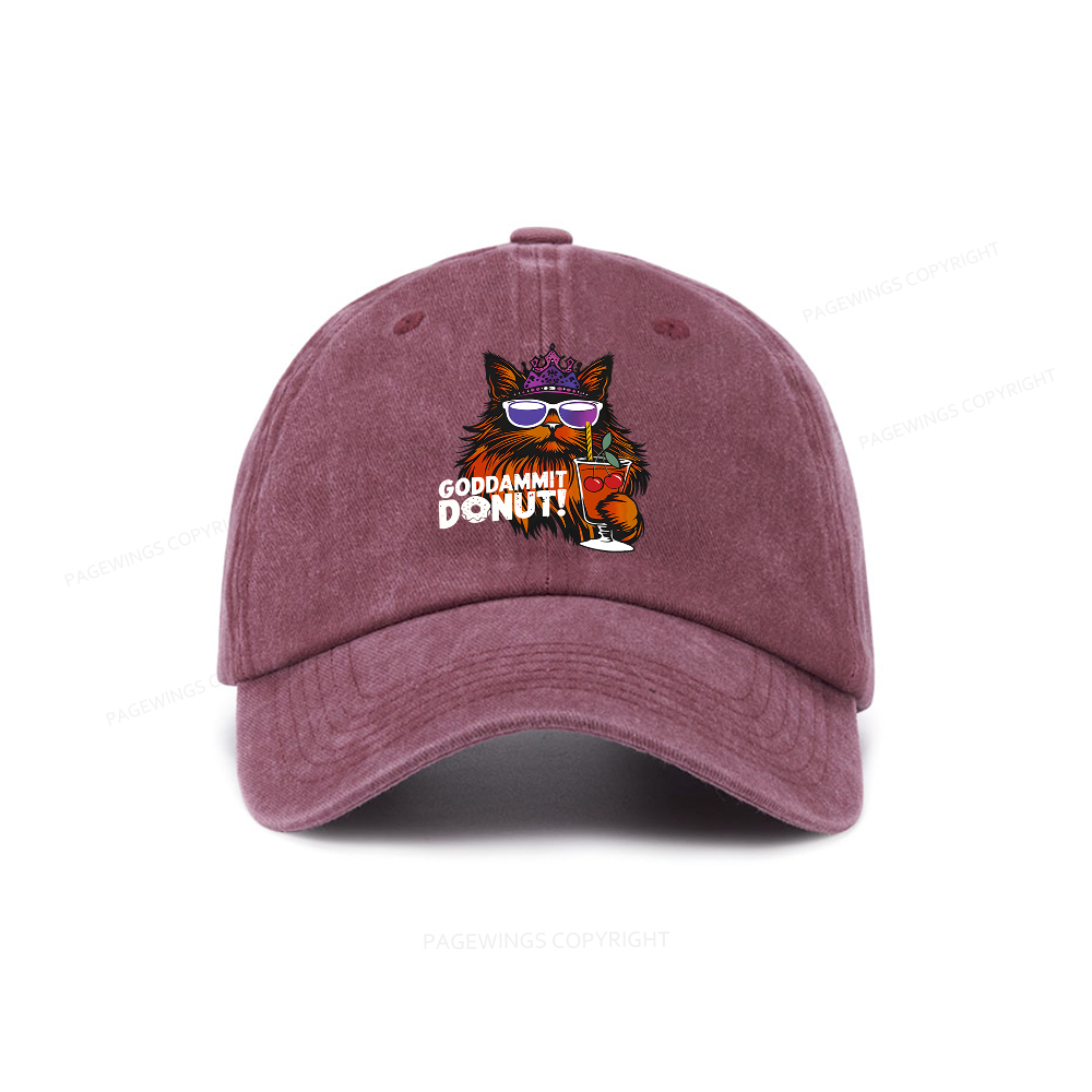 Pagewings Goddammit Donut Washed Cap