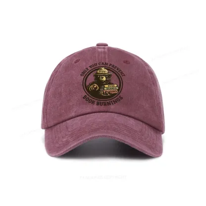 Pagewings Only You Can Prevent Book Burnings Washed Cap