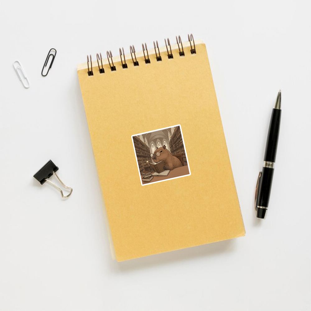 Pagewings The Reader Capybara Sticker