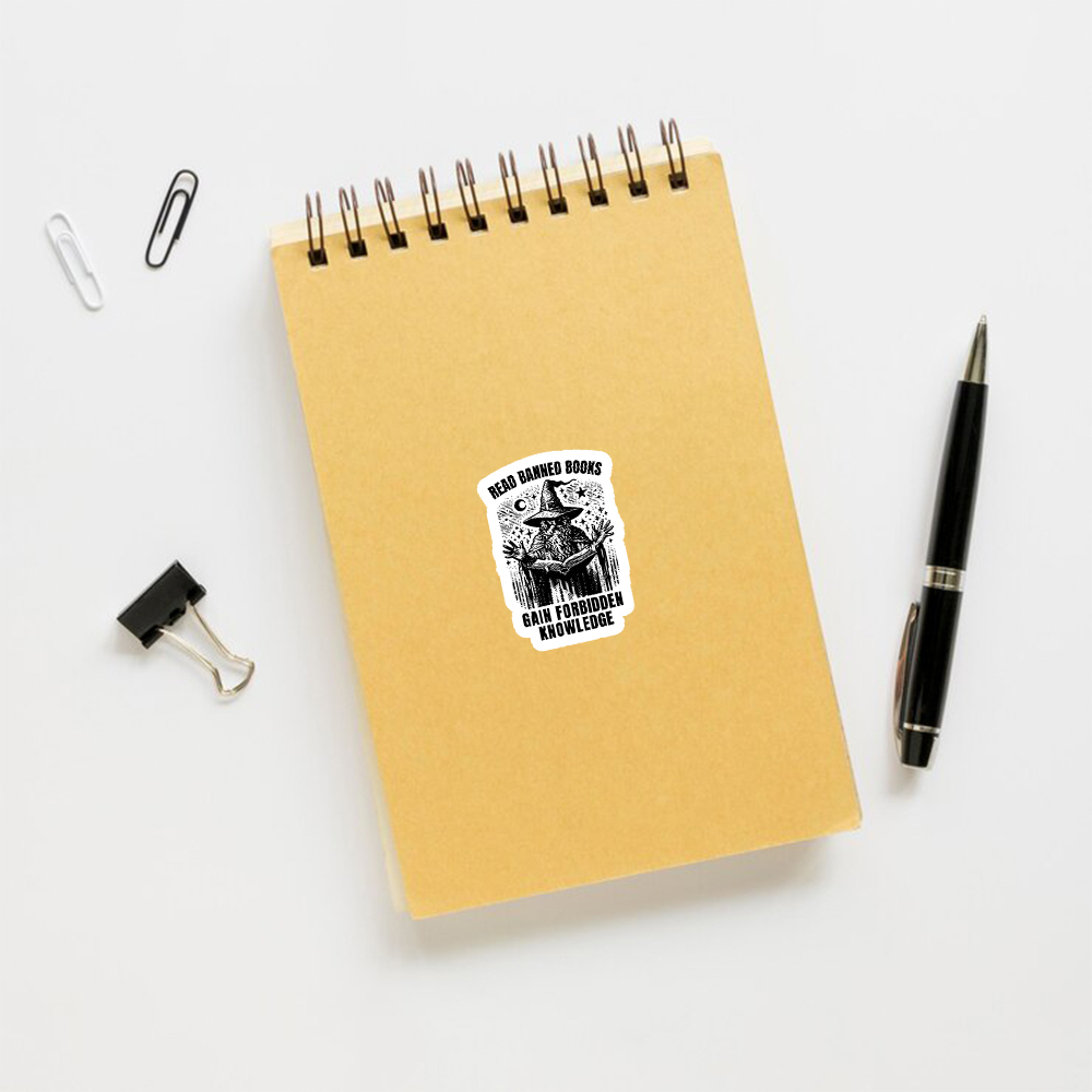 Pagewings Read Banned Books Gain Forbidden Knowledge Sticker