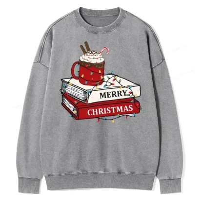 Pagewings Merry Christmas Unisex Washed Sweatshirt