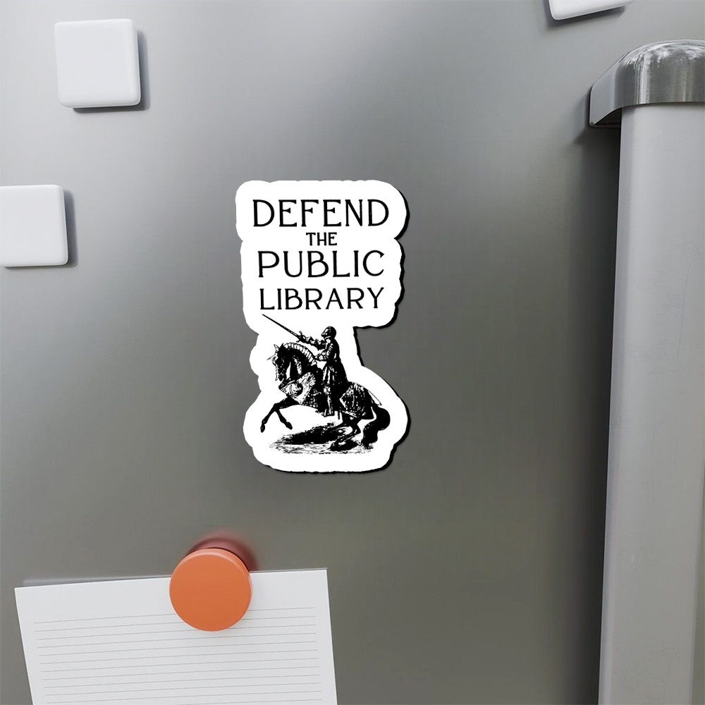 Pagewings Defend The Public Library Fridge Magnet