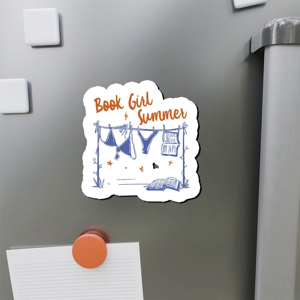 Pagewings Book Girl Summer Bookish Fridge Magnet