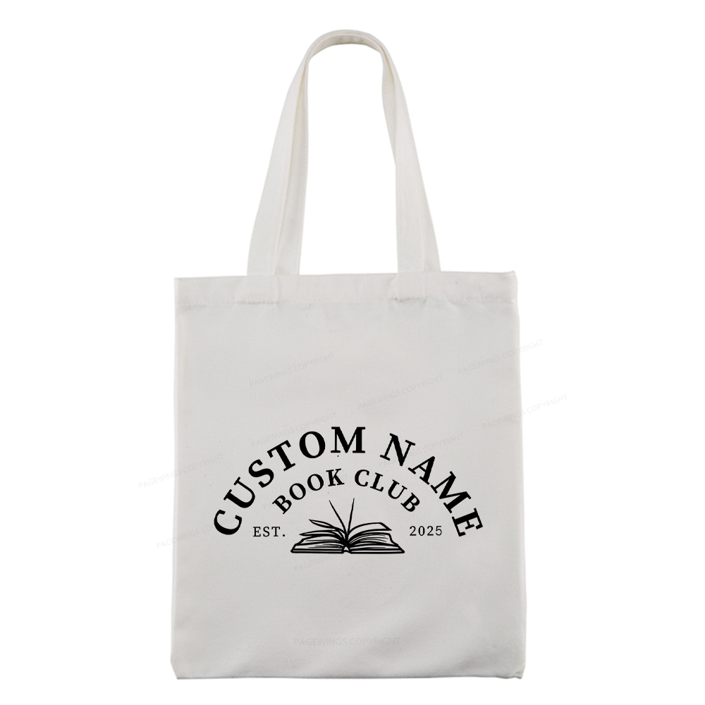 Pagewings Personalized Custom Book Club Tote Bag