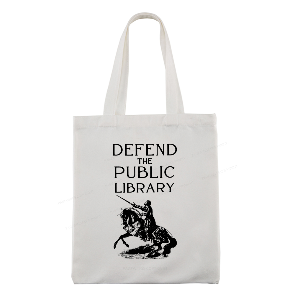 Pagewings Defend The Public Library Tote Bag
