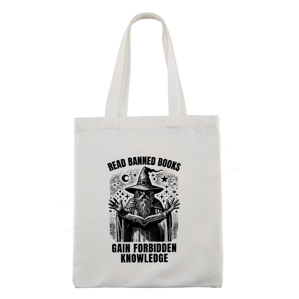 Pagewings Read Banned Books Gain Forbidden Knowledge Tote Bag