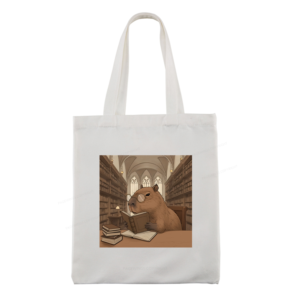 Pagewings The Reader Capybara Tote Bag