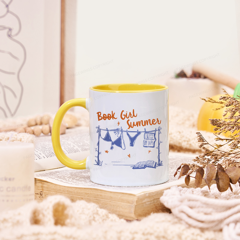 Pagewings Book Girl Summer Bookish Mug