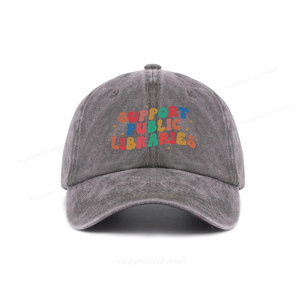 Pagewings Public Library Sweatshirt Washed Cap