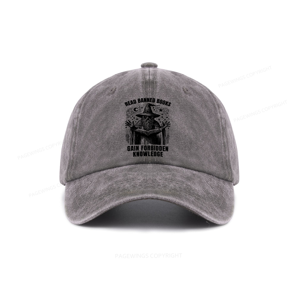 Pagewings Read Banned Books Gain Forbidden Knowledge Washed Cap