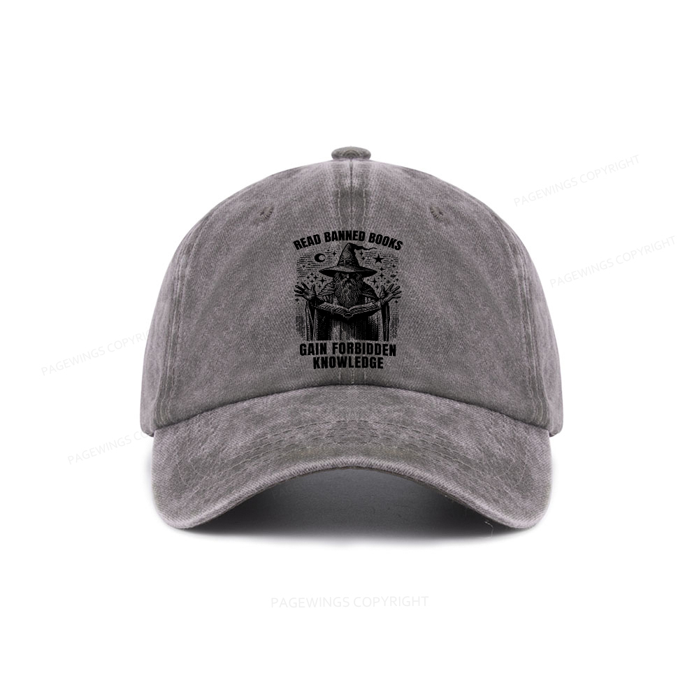 Pagewings Read Banned Books Gain Forbidden Knowledge Washed Cap