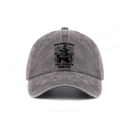 Pagewings Read Banned Books Gain Forbidden Knowledge Washed Cap