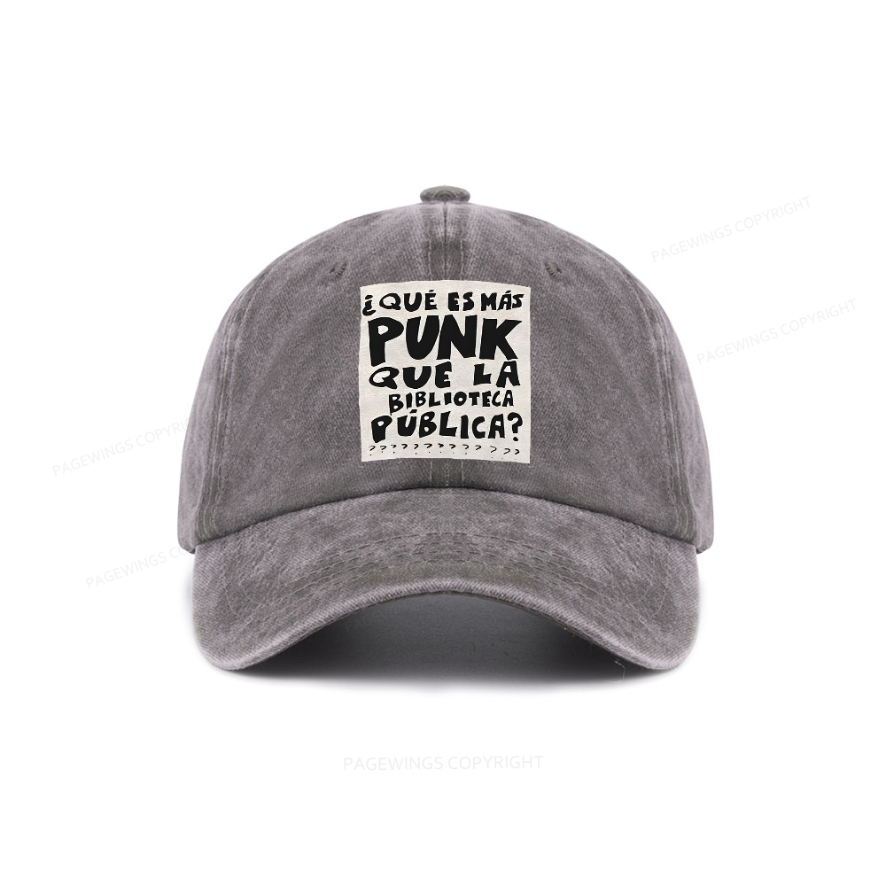 Pagewings What's More Punk Than The Public Library Washed Cap