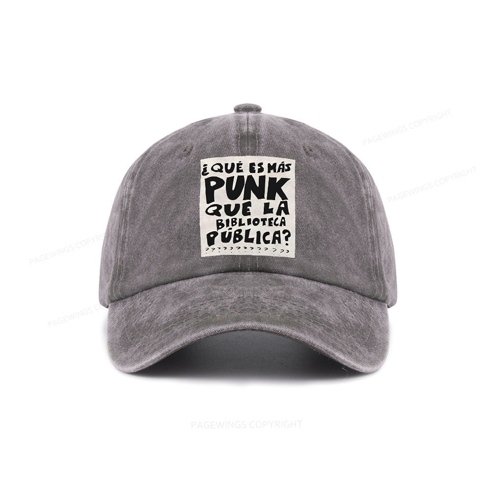 Pagewings What's More Punk Than The Public Library Washed Cap