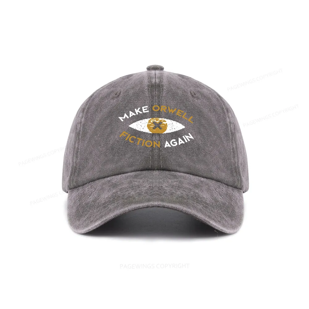 Pagewings Make Orwell Fiction Again - Dystopian Literature Philosophy Washed Cap