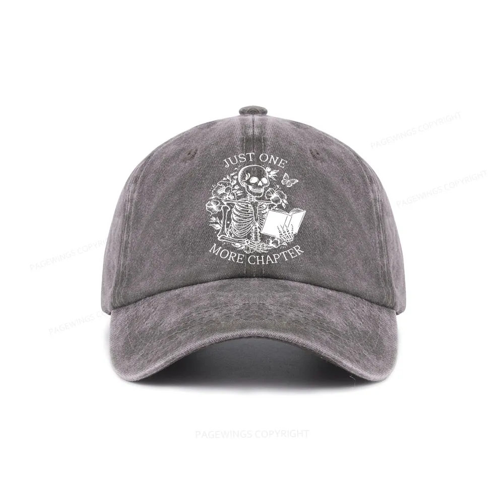 Pagewing One More Chapter Skeleton Unisex Tee Washed Cap