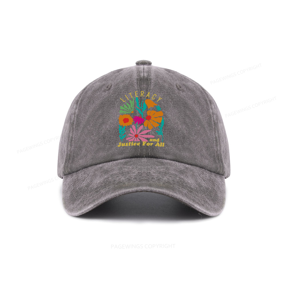 Pagewings Literacy and Justice for All Washed Cap