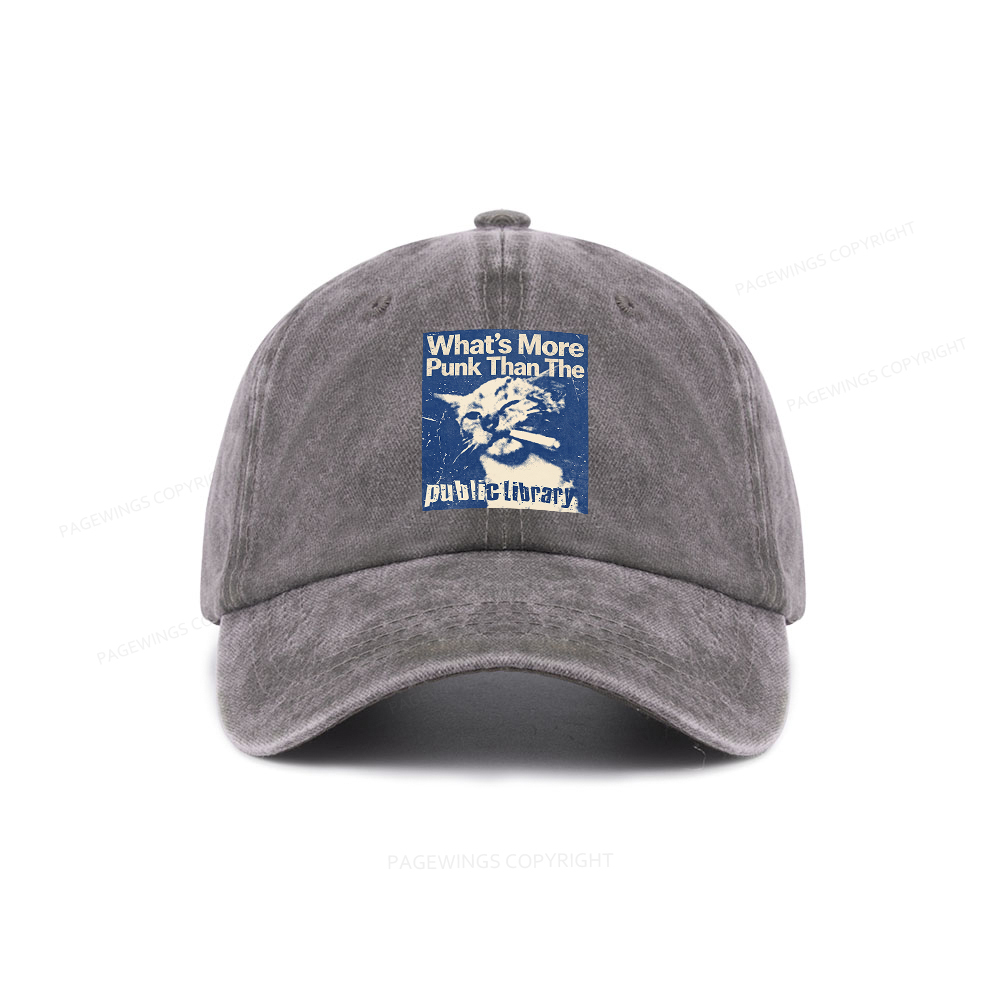 Pagewings What's More Punk Than The Public Library Washed Cap