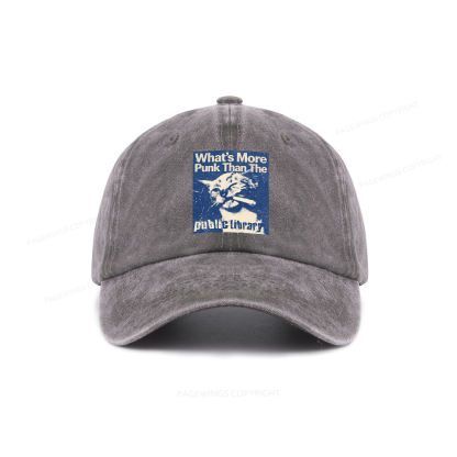 Pagewings What's More Punk Than The Public Library Washed Cap