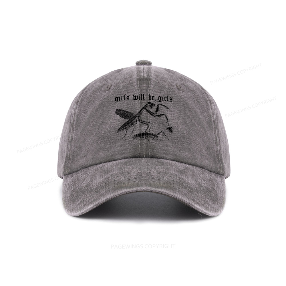 Pagewings Girls Will Be Girls Washed Cap