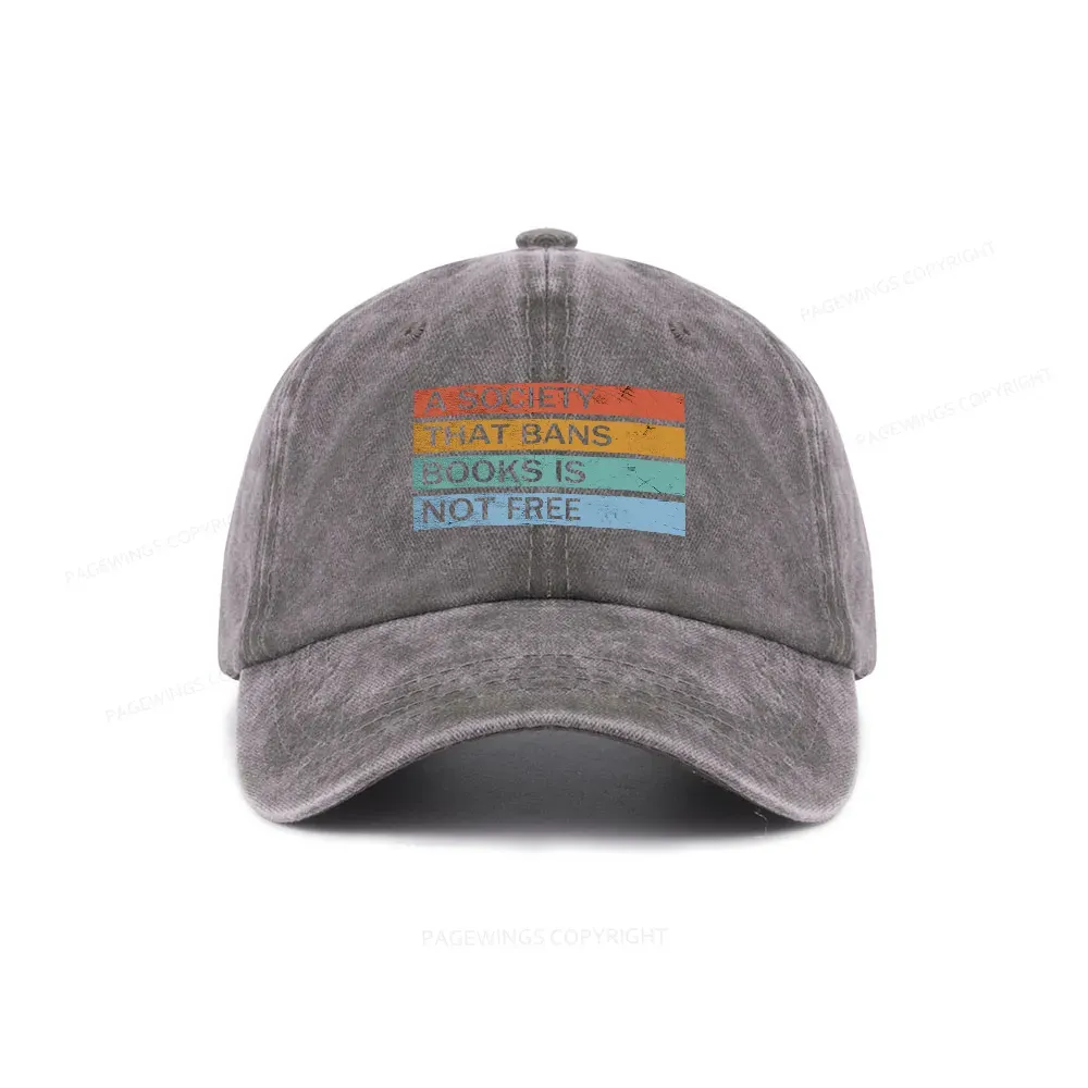Pagewings Banned Books Shirt, Read Banned Books Washed Cap
