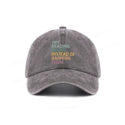 Pagewings Try Reading Books Washed Cap