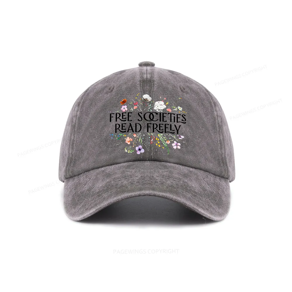 Pagewings Free Societies Read Freely Washed Cap